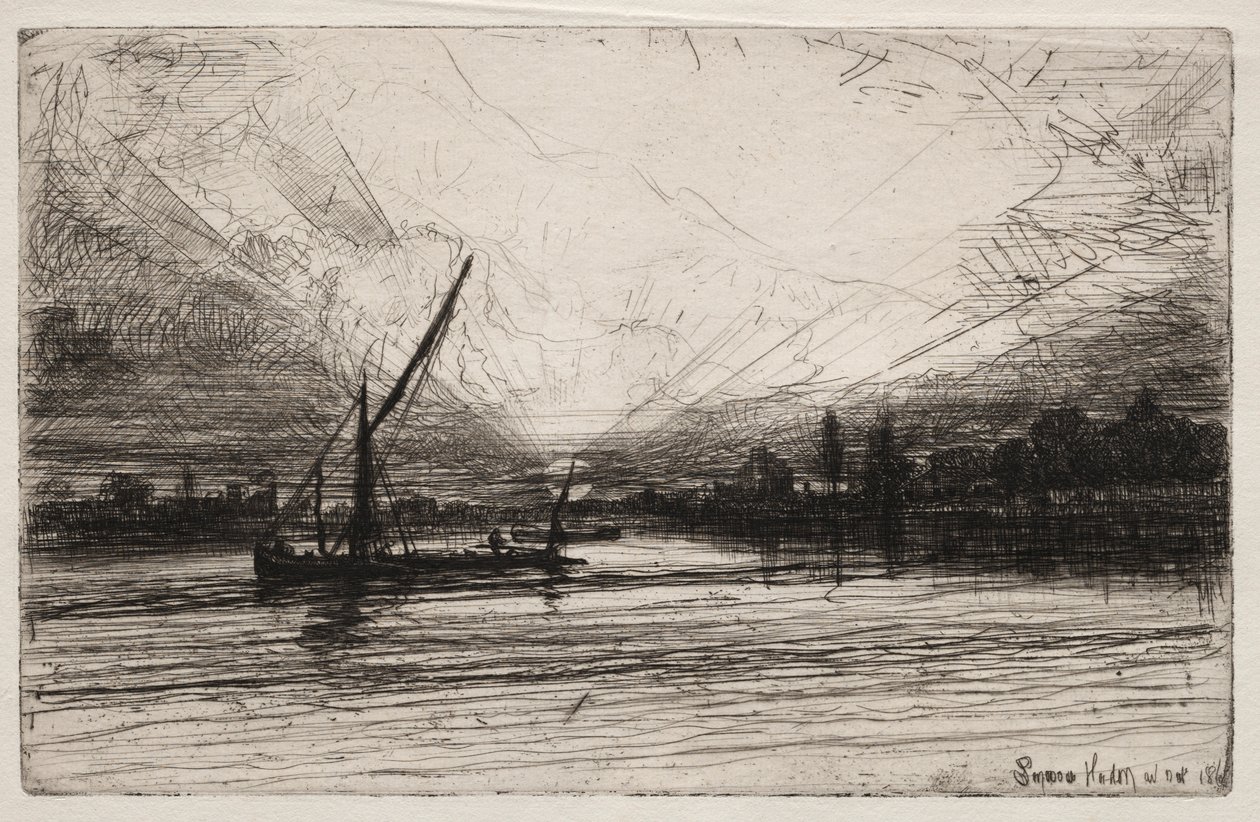 Tramonto sul Tamigi, 1862 da Francis Seymour Haden