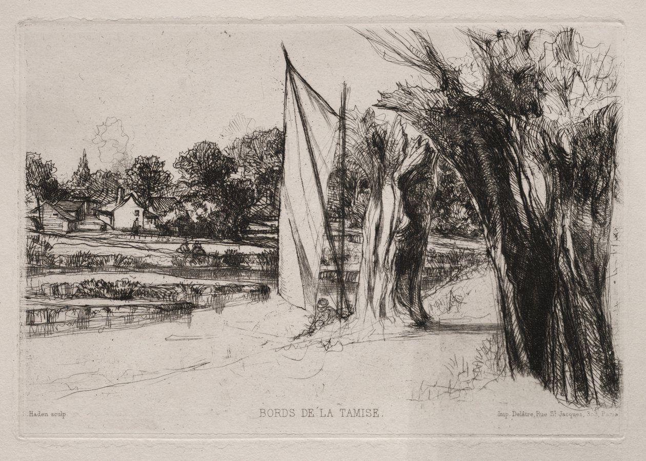 Thames Ditton - Con una Vela da Francis Seymour Haden