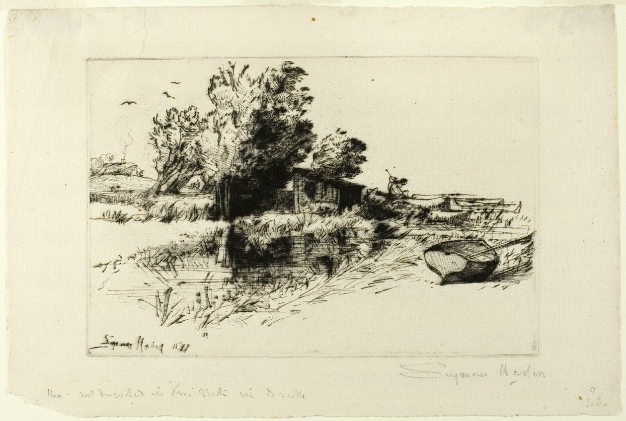 La piccola casa-barca da Francis Seymour Haden