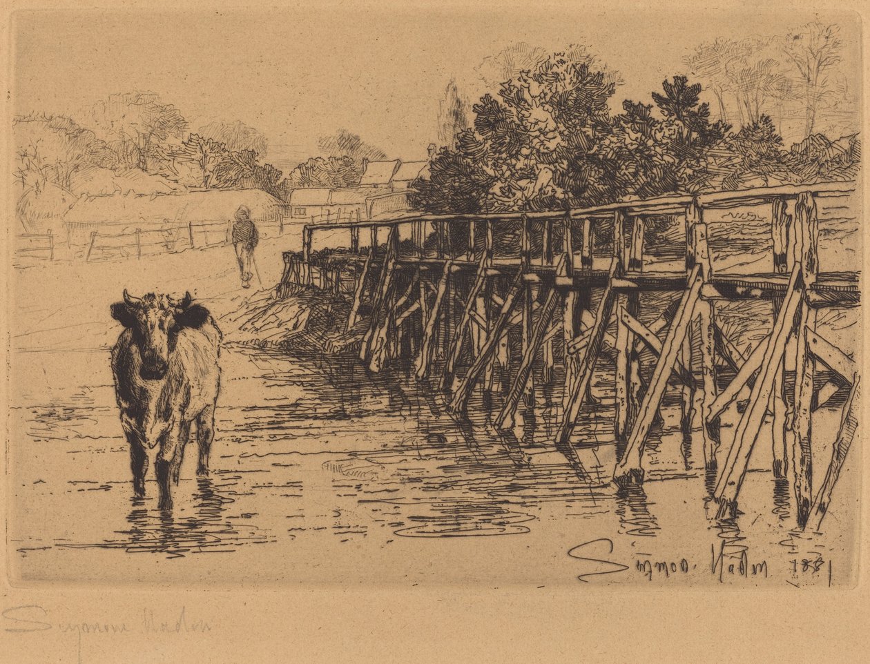 Il guado del villaggio da Francis Seymour Haden