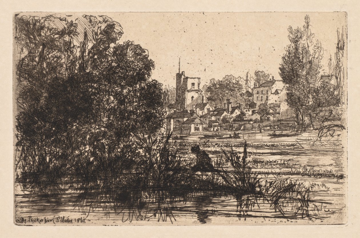 Chiesa di Twickenham, 1865 da Francis Seymour Haden