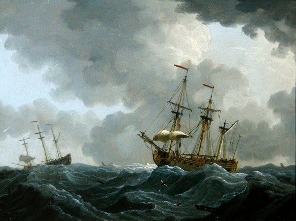 Un Marinaio: due fregate in una tempesta in arrivo da Francis Swaine