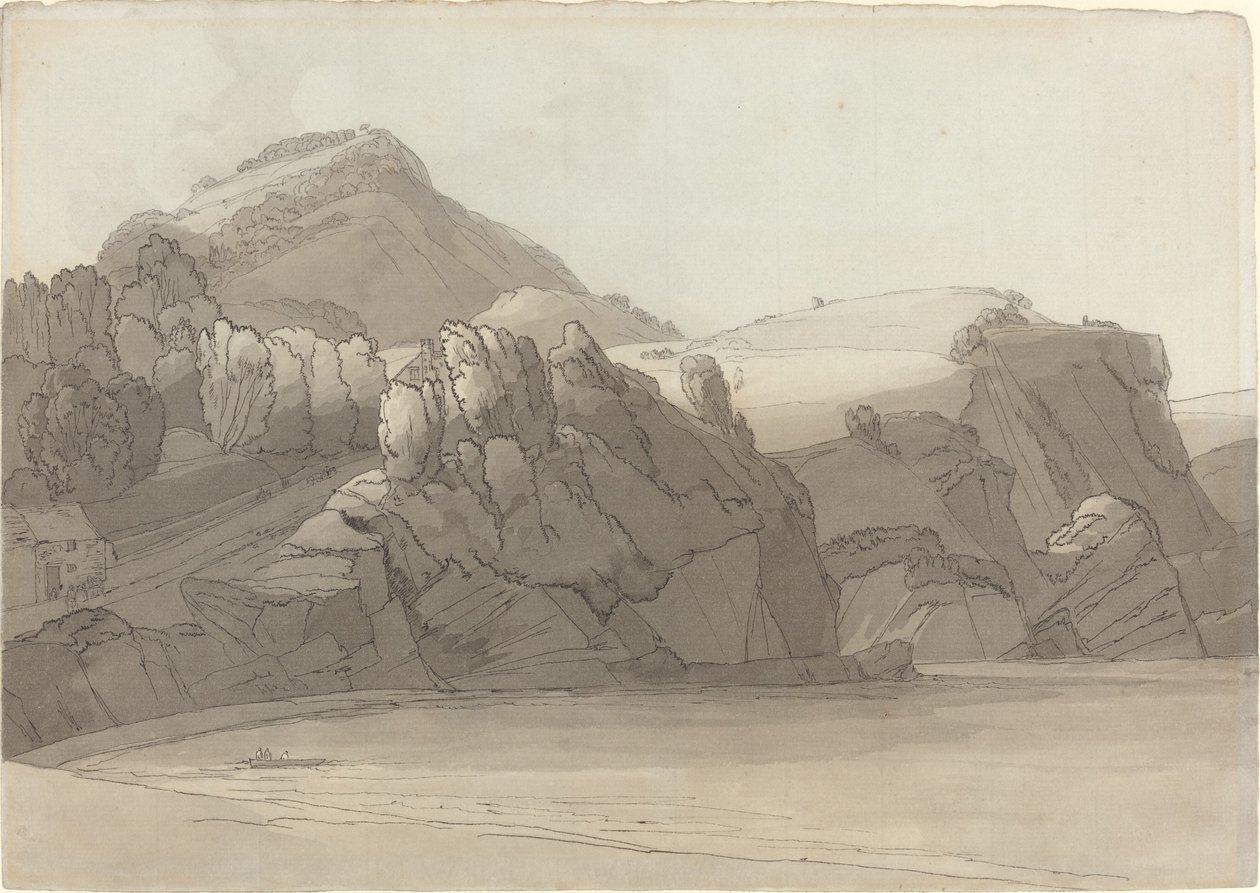 Una Costa Rocciosa a Coombmartin, Devon (Baia di Combe Martin) da Francis Towne