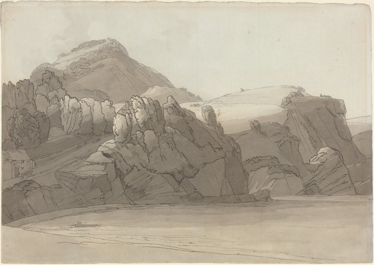 Una costa rocciosa a Coombmartin, Devon (baia di Combe Martin) da Francis Towne