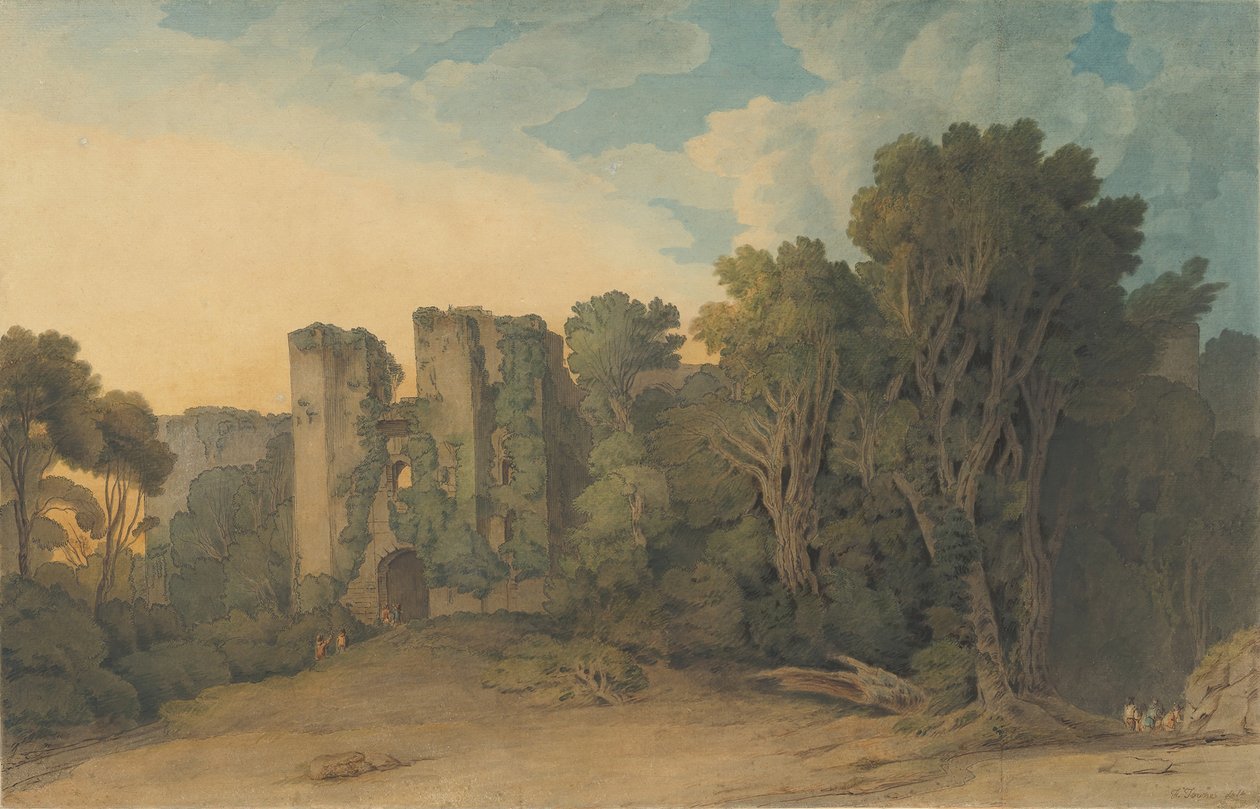 Castello di Berry Pomeroy nella contea di Devon, 1775-1805 da Francis Towne