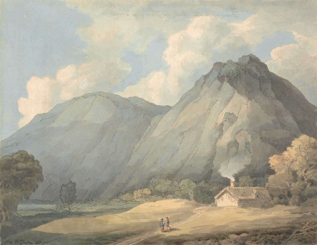 Craig yr Aderyn, nei pressi di Llanfihangel-y-Pennant da Francis Towne