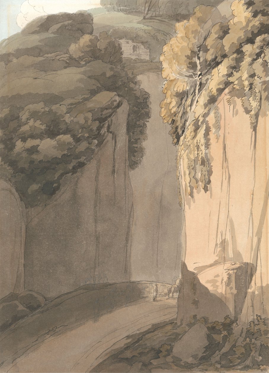 Ingresso alla Grotta di Posilippo, Napoli da Francis Towne