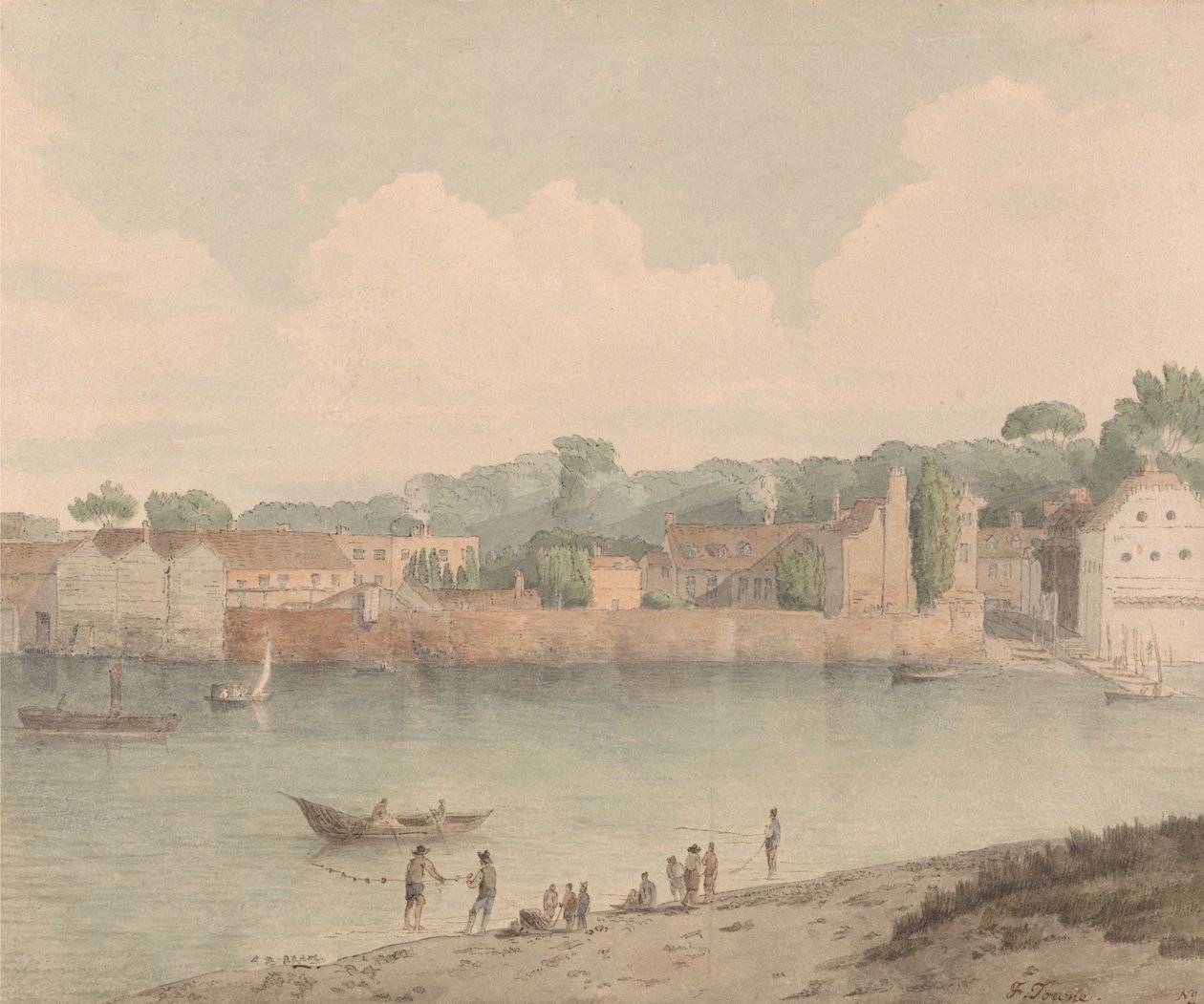 Vauxhall Stairs, da Millbank, 5 luglio 1797 da Francis Towne