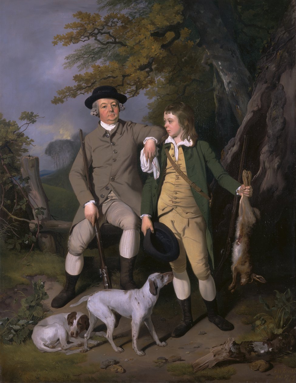 Ritratto di uno Sportivo con Suo Figlio, 1779 da Francis Wheatley