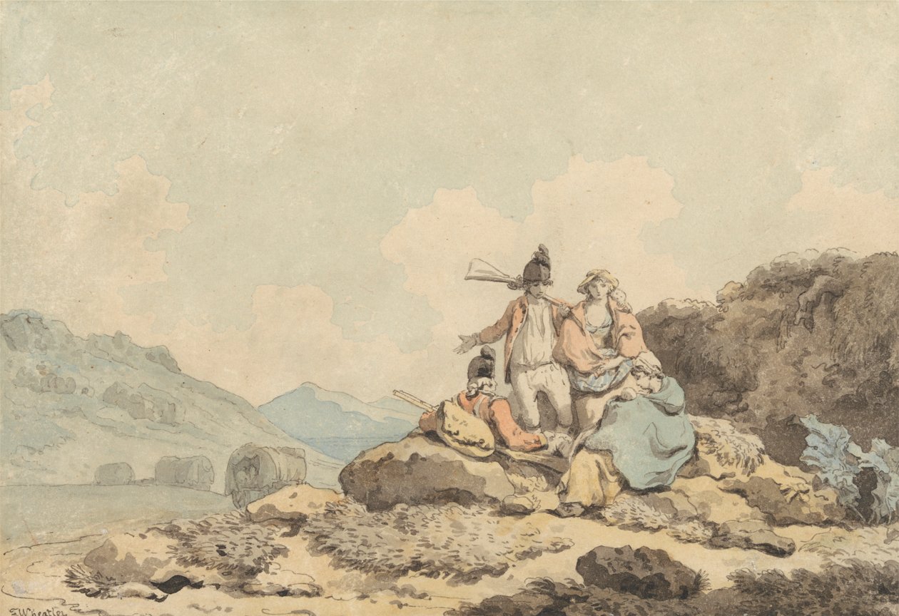 Soldati e contadine da Francis Wheatley