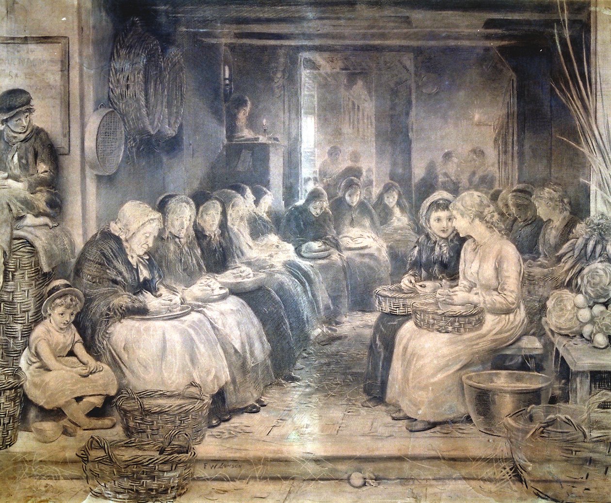 Scena di Covent Garden - Donne lavoratrici sedute da Francis William Lawson