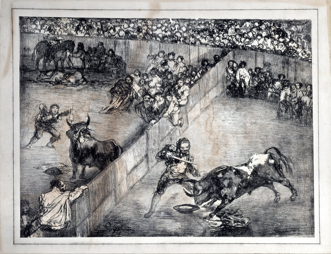Corrida in un anello diviso da Francisco de Goya