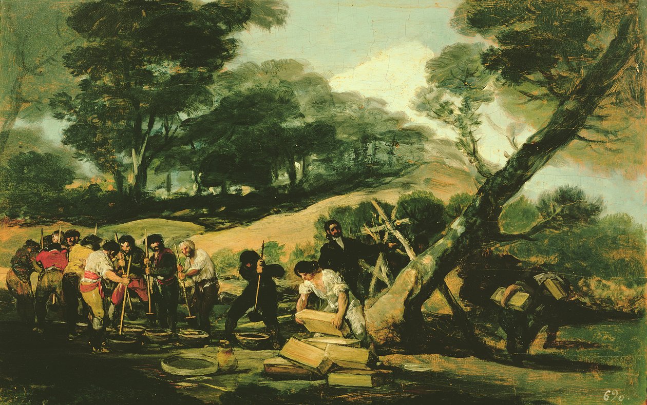 Fabbricazione Clandestina di Polvere da Sparo, 1812-13 da Francisco de Goya