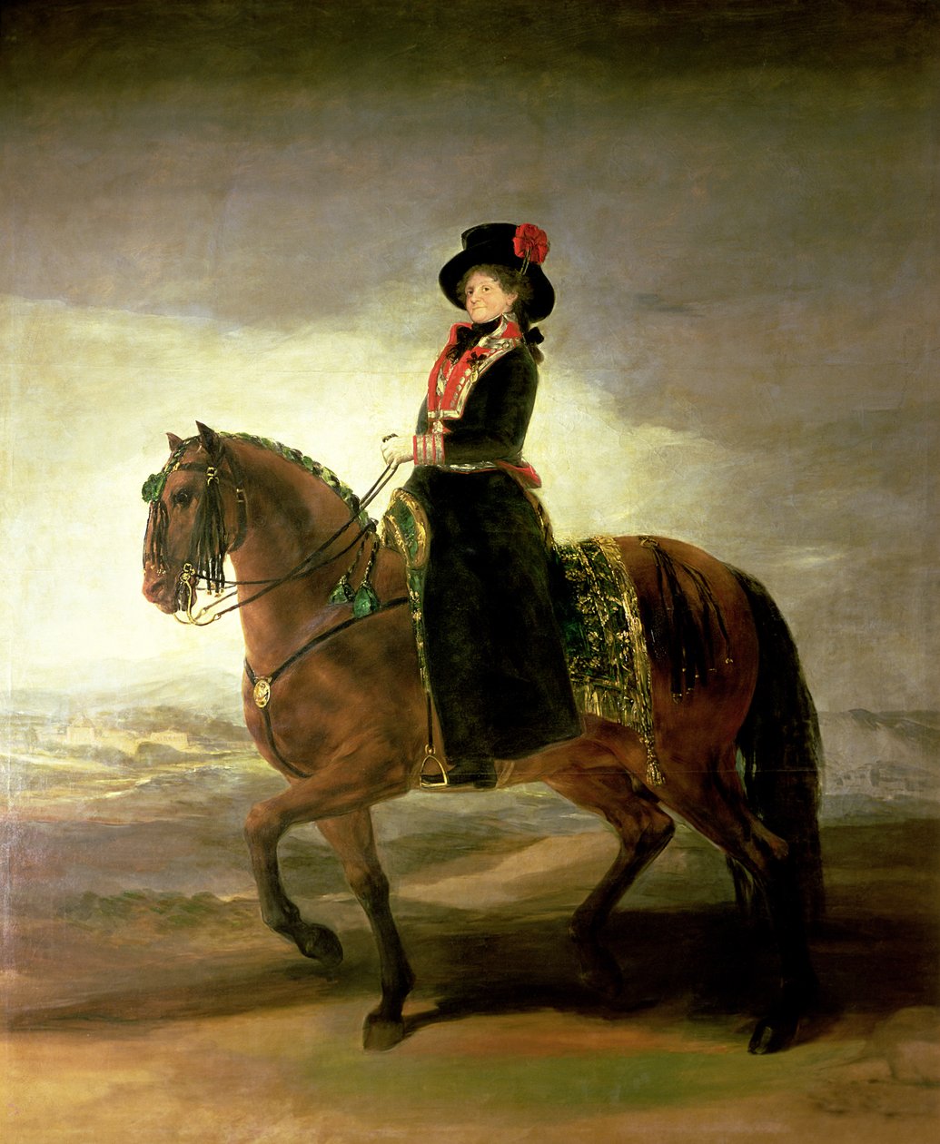 Ritratto equestre della regina Maria Luisa, moglie del re Carlo IV di Spagna, 1799 da Francisco de Goya