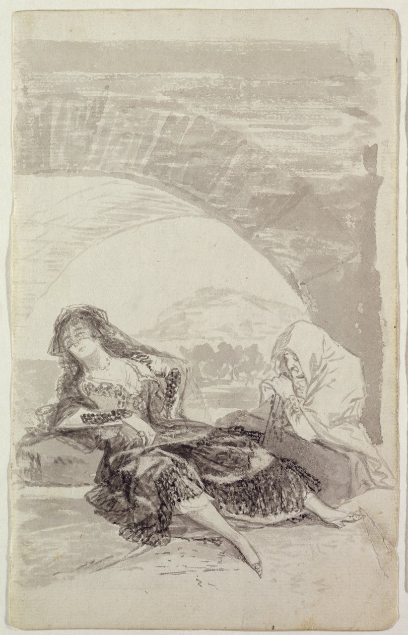 Maja e Celestina sotto un arco da Francisco de Goya