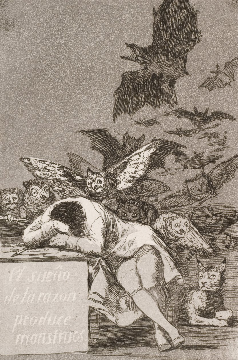 Il sonno della ragione genera mostri (No. 43), da Los Caprichos da Francisco de Goya