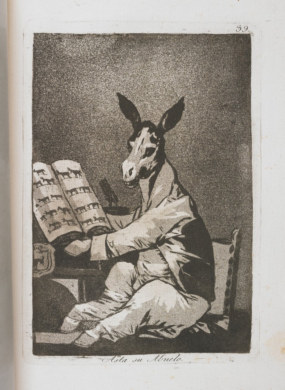 Tavola da Los Caprichos [Fin dai tempi del nonno], 1797-1798 da Francisco de Goya