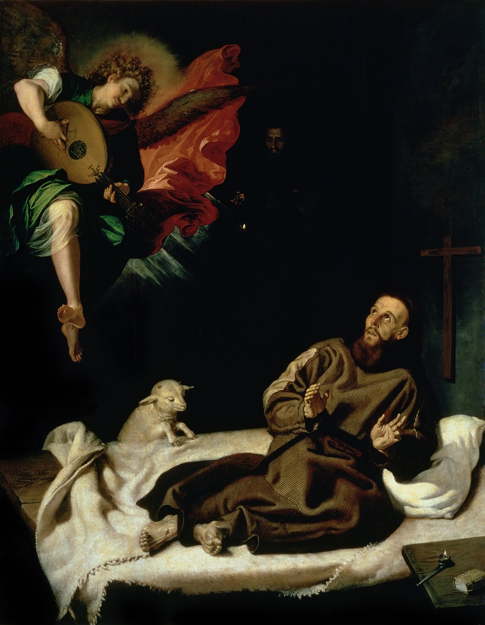 San Francesco confortato da un angelo musicista da Francisco Ribalta