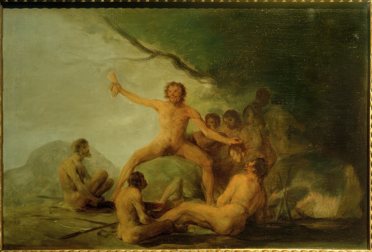 Cannibali che mostrano resti umani da Francisco de Goya
