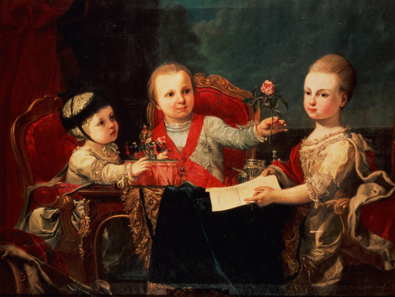 Tre principi, figli di Carlo III da Francisco de la Traverse