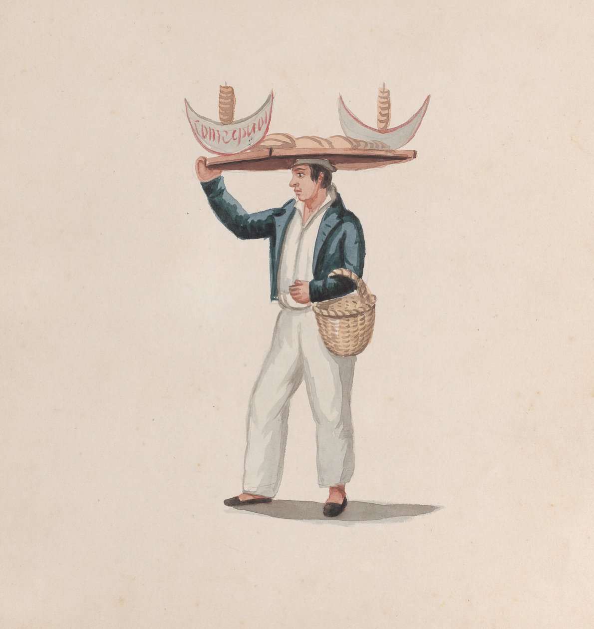 Un Venditore di Tortillas con un Vassoio sulla Testa da Francisco