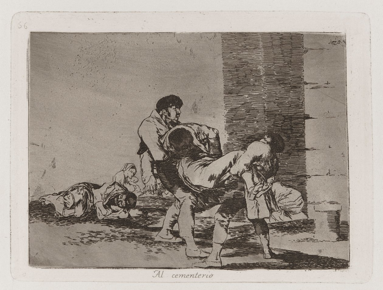 Al cimitero, Tavola 56 da Los desastres de la guerra (I disastri della guerra) da Francisco de Goya