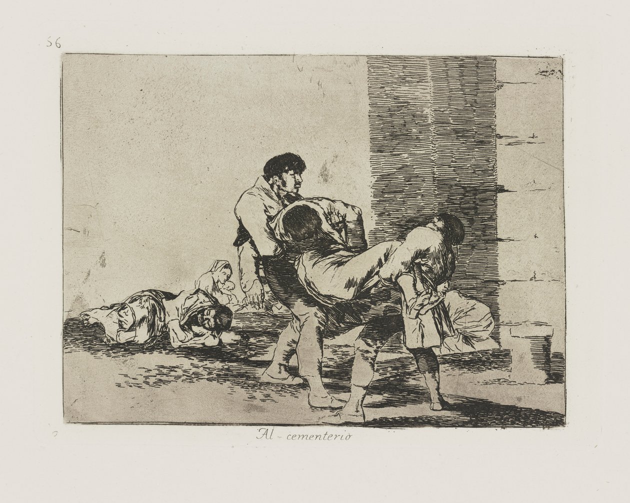 Al cimitero, tav. 56 dalla serie I disastri della guerra da Francisco de Goya