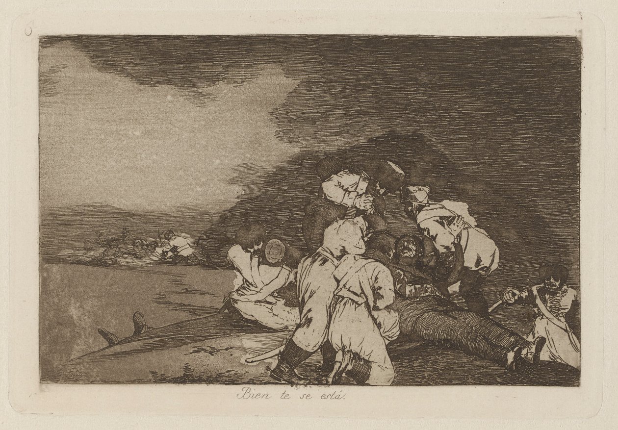 Bien te se está (Te lo meriti), pl. 6 dalla serie Los desastres de la guerra (I disastri della guerra) da Francisco de Goya
