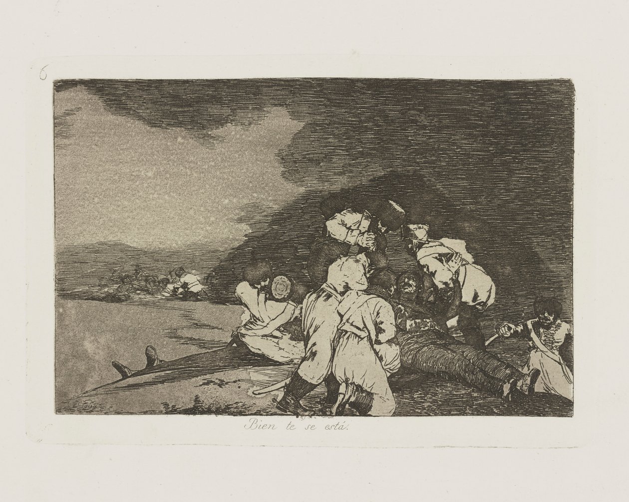 Bien te se est?. (Ti sta bene.), pl. 6 dalla serie Los desastres de la guerra (I disastri della guerra) da Francisco de Goya