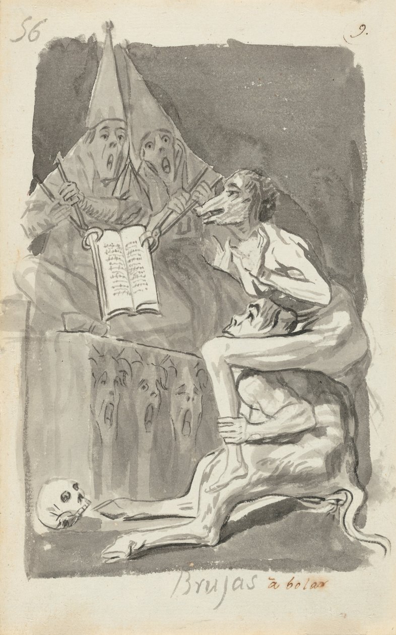 Brujas à volar (verso) da Francisco de Goya
