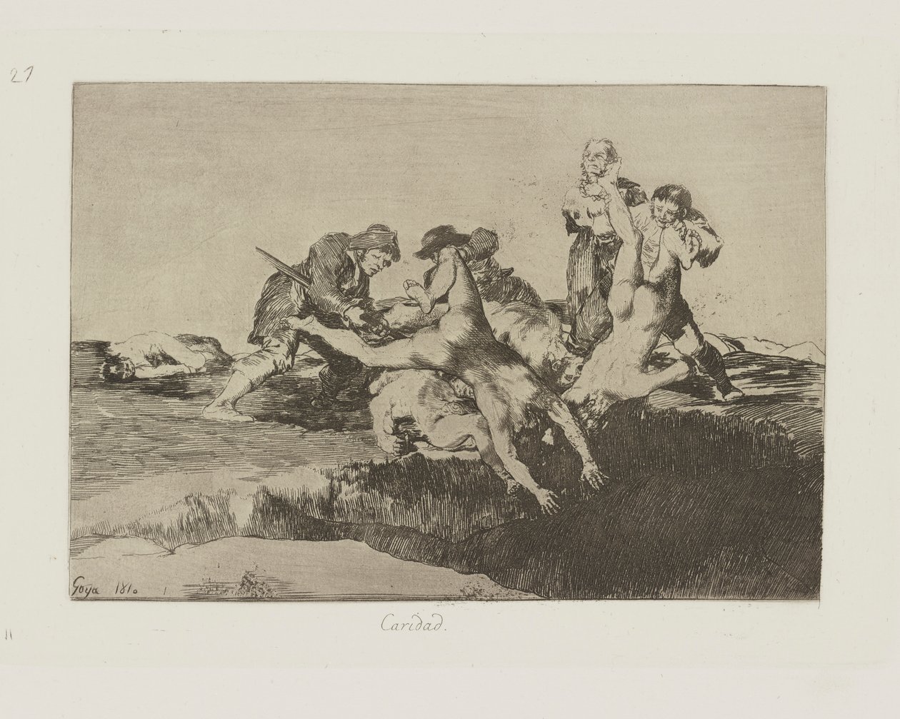 Carità, pl. 27 dalla serie I disastri della guerra da Francisco de Goya