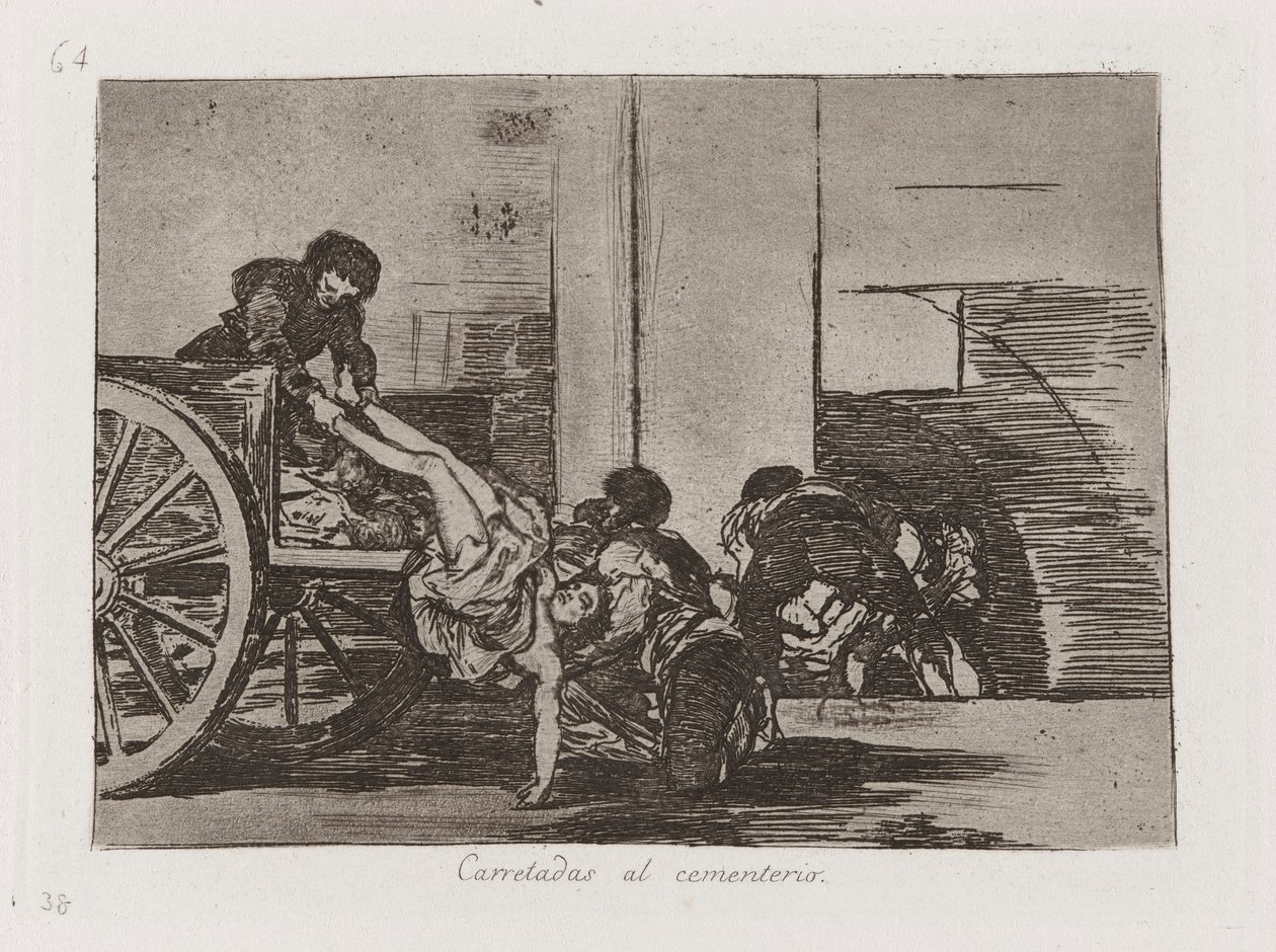 Carichi al cimitero, Tavola 64 da Los desastres de la guerra da Francisco de Goya