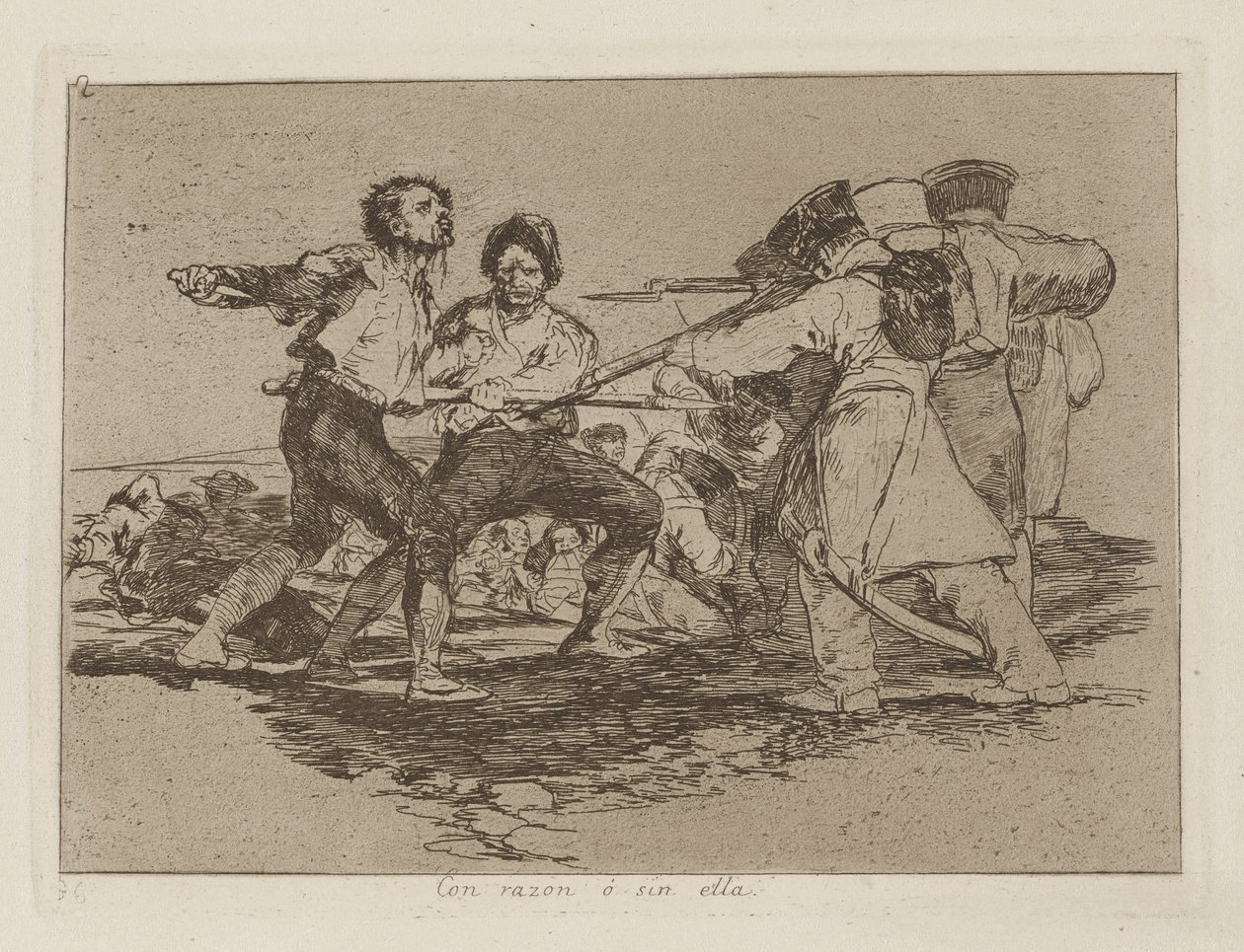 Con ragione? senza di essa, tav. 2 dalla serie Los desastres de la guerra da Francisco de Goya