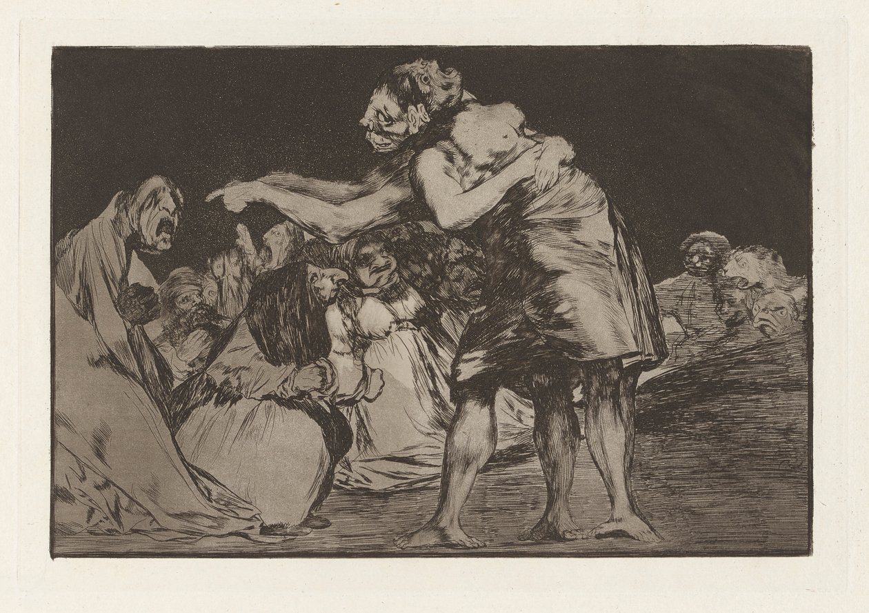 Disparate desordenado o Disparate matrimonial, anche conosciuto come La que mal marida nunca le falta que diga, dalla serie Los disparates (Los proverbios) da Francisco de Goya