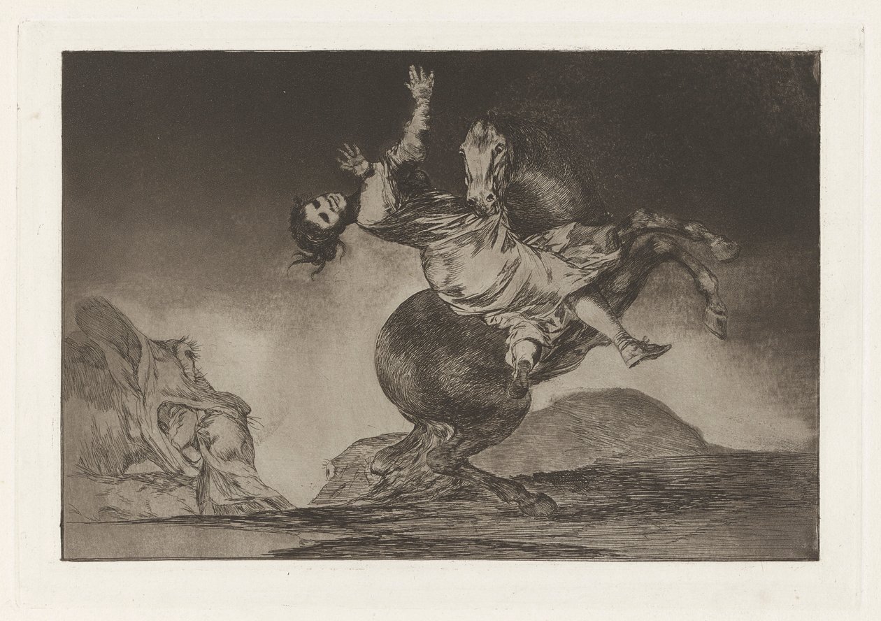 Il cavallo rapitore, anche noto come La donna e il puledro, che li domi un altro, dalla serie Los disparates (Los proverbios) da Francisco de Goya