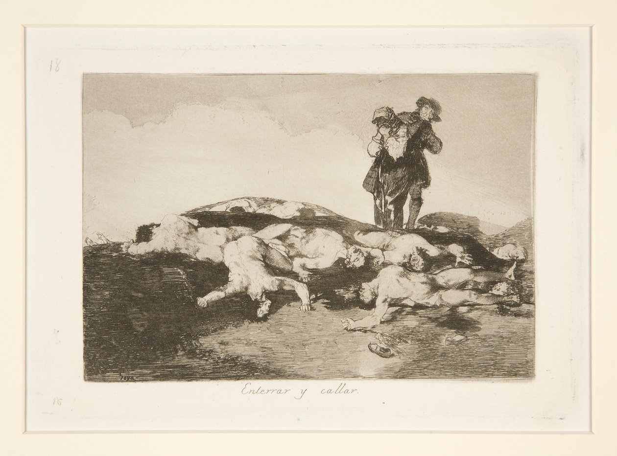 Enterrar y callar, tav. 18 da Los desastres de la guerra da Francisco de Goya