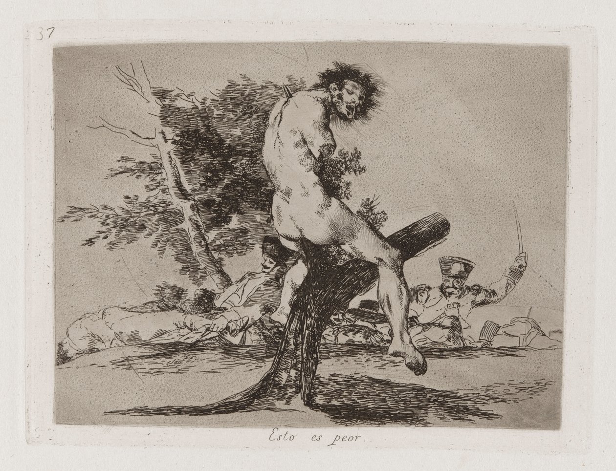 Esto es peor, Tavola 37 da Los desastres de la guerra da Francisco de Goya