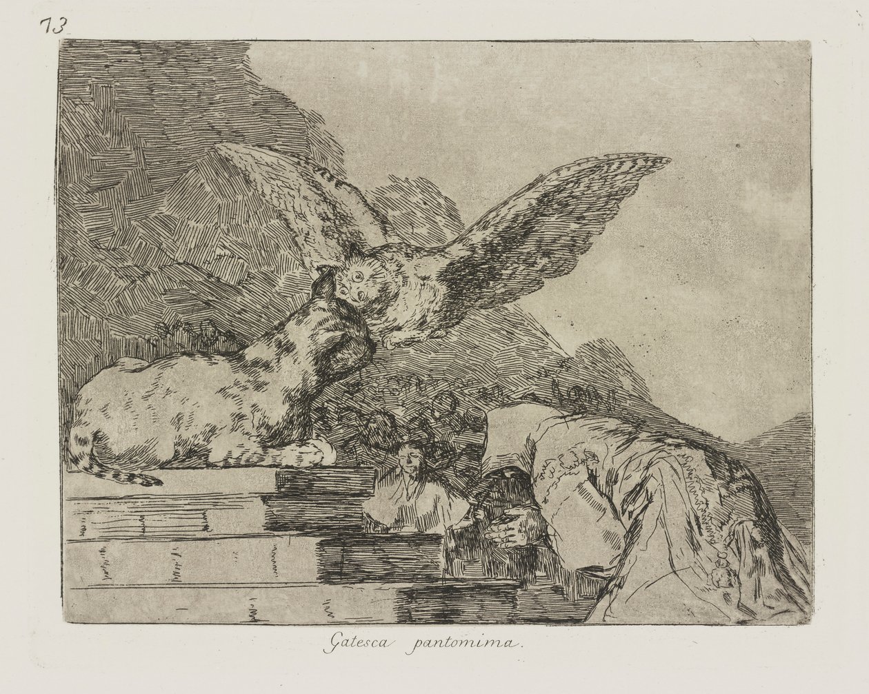 Gatesca pantomima, pl. 73 dalla serie Los desastres de la guerra (I disastri della guerra) da Francisco de Goya