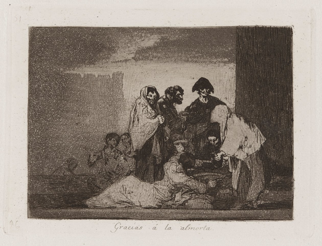 Gracias a la almorta (Grazie alla veccia), Tavola 51 da Los desastres de la guerra (I disastri della guerra) da Francisco de Goya