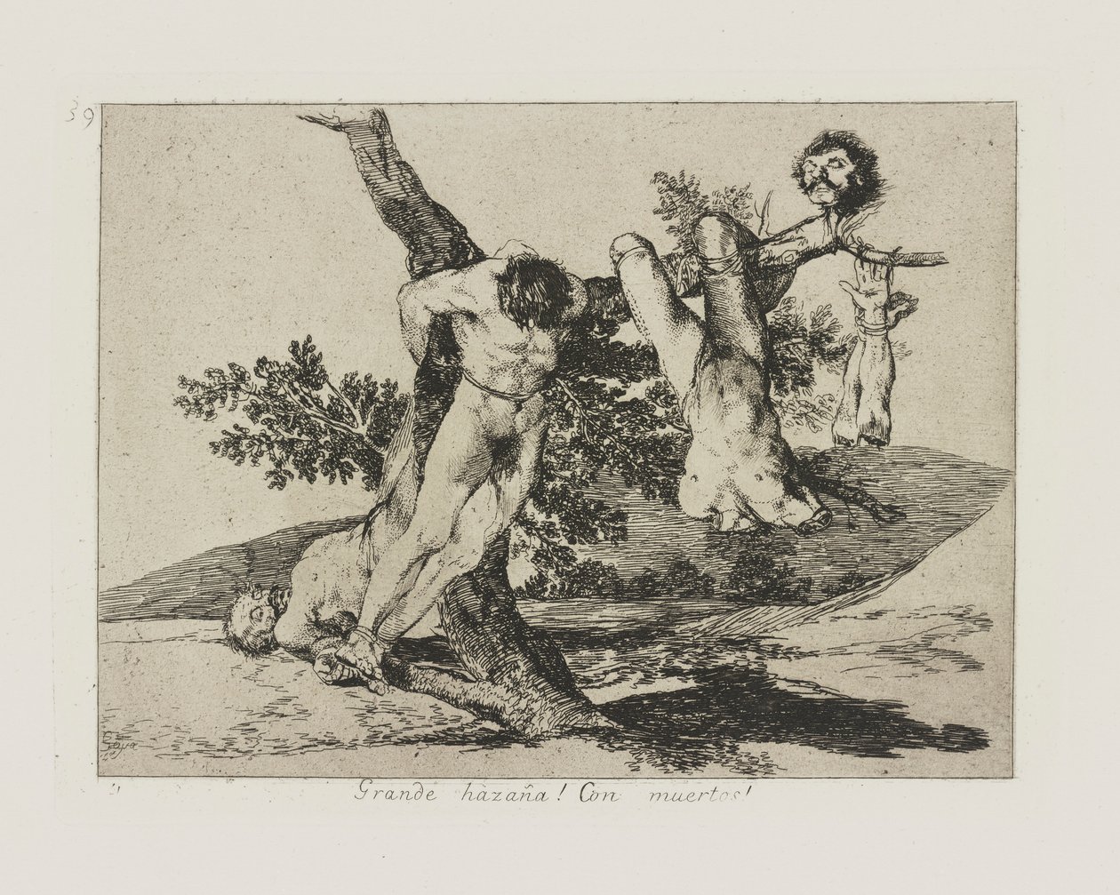 Grande impresa! Con morti!, pl. 39 dalla serie Los desastres de la guerra da Francisco de Goya