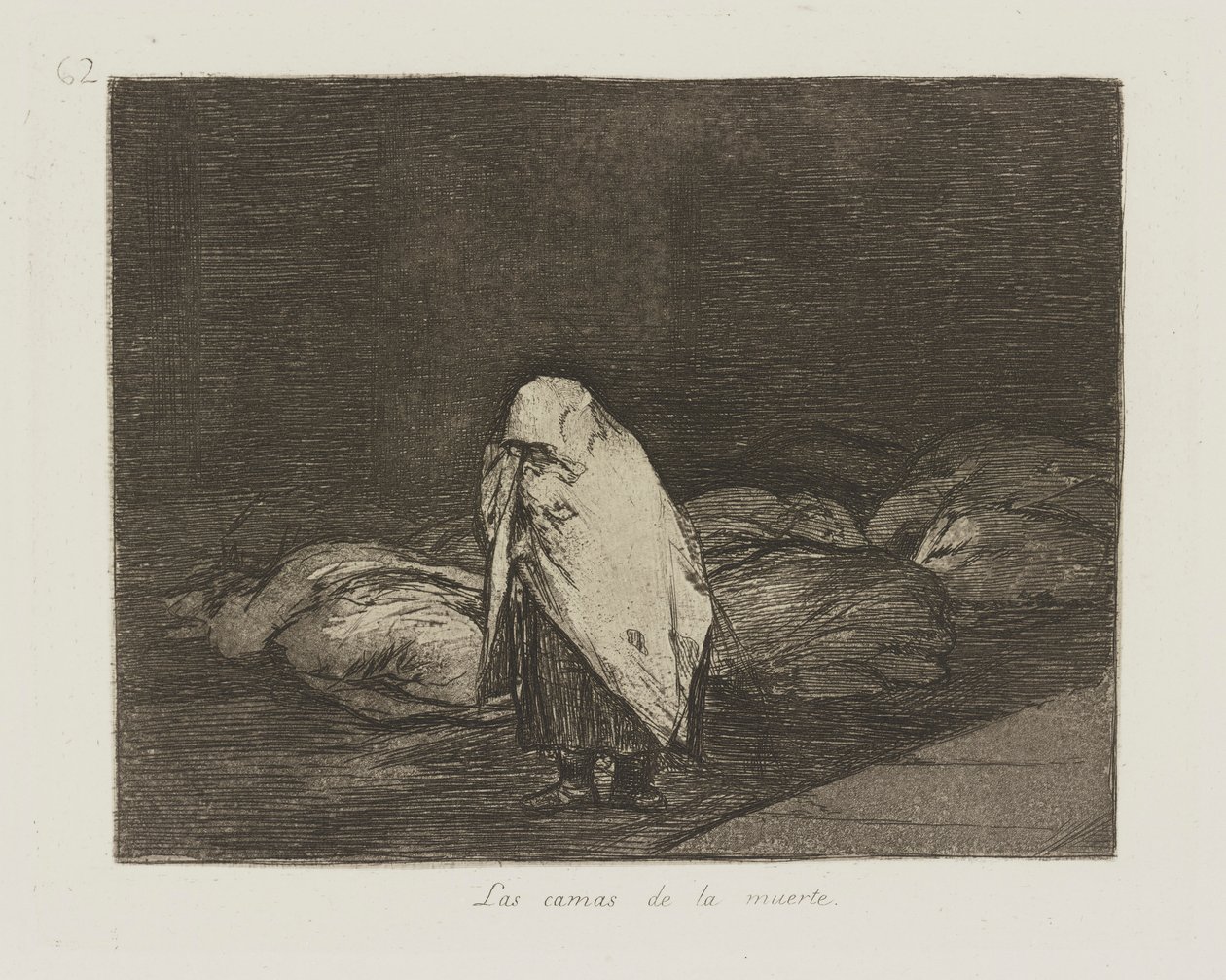 Las camas de la muerte, Tavola 62 dalla serie Los desastres de la guerra da Francisco de Goya