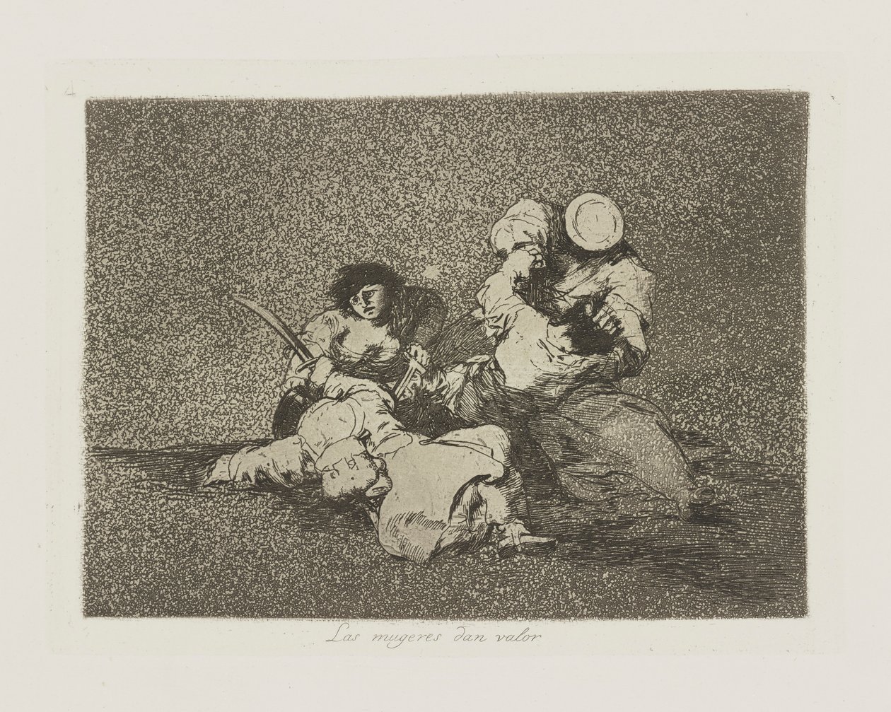Las mugeres dan valor., pl. 4 dalla serie Los desastres de la guerra (I disastri della guerra) da Francisco de Goya