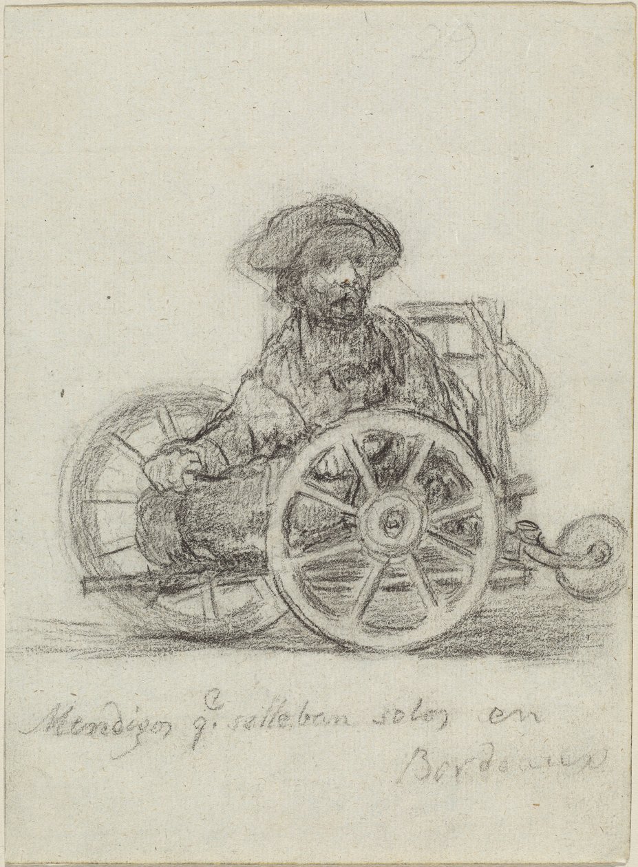 Mendigos que se llevan solos en Bordeaux (Mendicanti che si Muovono da Soli a Bordeaux) da Francisco de Goya