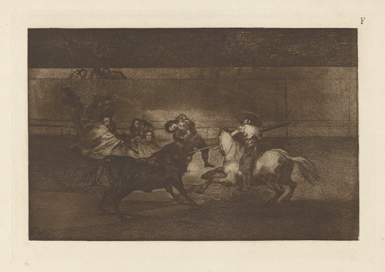 Morte di Pepe Illo, 3ª composizione, Tavola F da La tauromachia (terza edizione) da Francisco de Goya