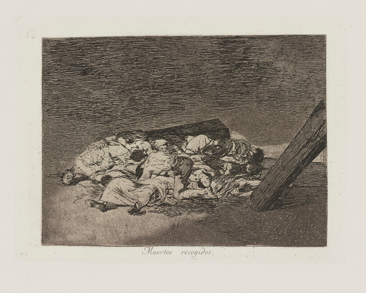 Muertos recogidos. (Raccolta dei morti), tav. 63 dalla serie Los desastres de la guerra da Francisco de Goya