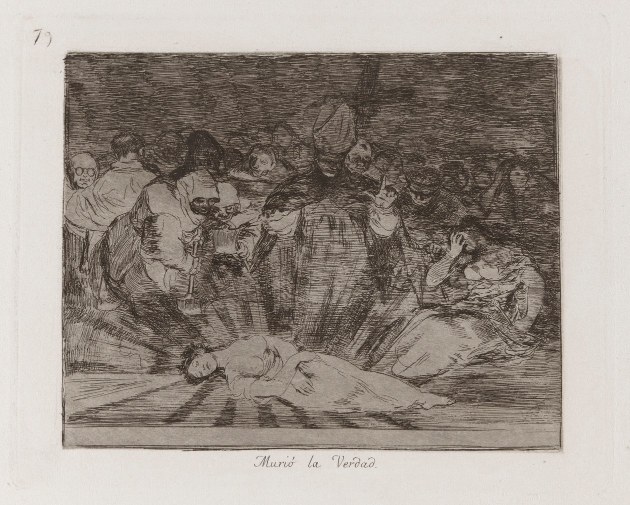 Murió la verdad, Tavola 79 da Los desastres de la guerra da Francisco de Goya