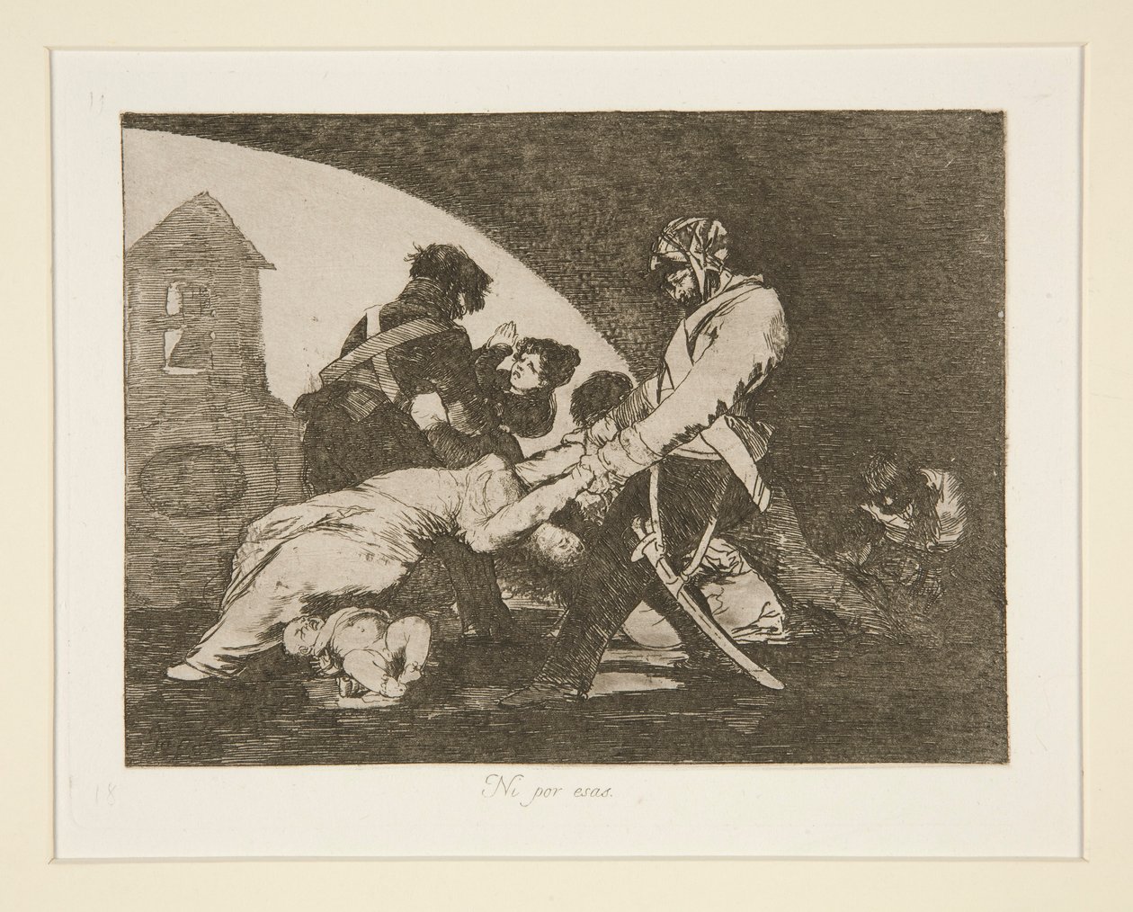Ni por esas (Neanche questi), tav. 11 da Los desastres de la guerra (I disastri della guerra) da Francisco de Goya