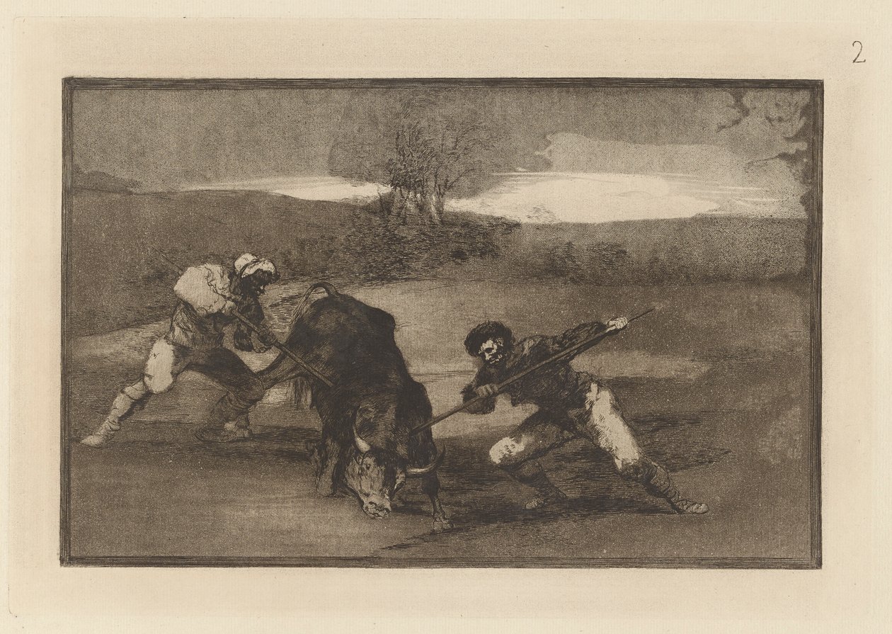 Otro modo de cazar a pie, Tavola 2 da La tauromaquia da Francisco de Goya