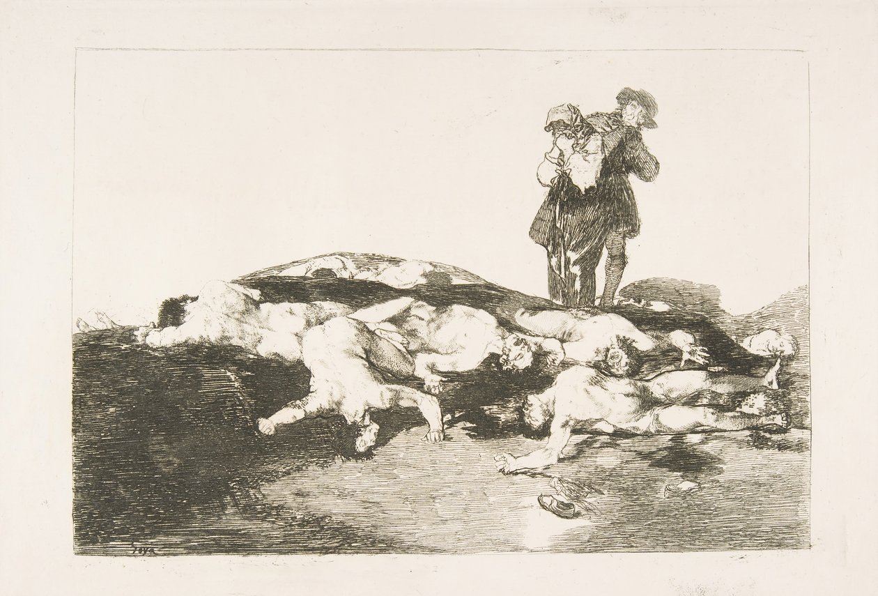 Tavola 18 da I disastri della guerra Los Desastres de la Guerra: Seppelliteli e state zitti..., 1810 da Francisco de Goya