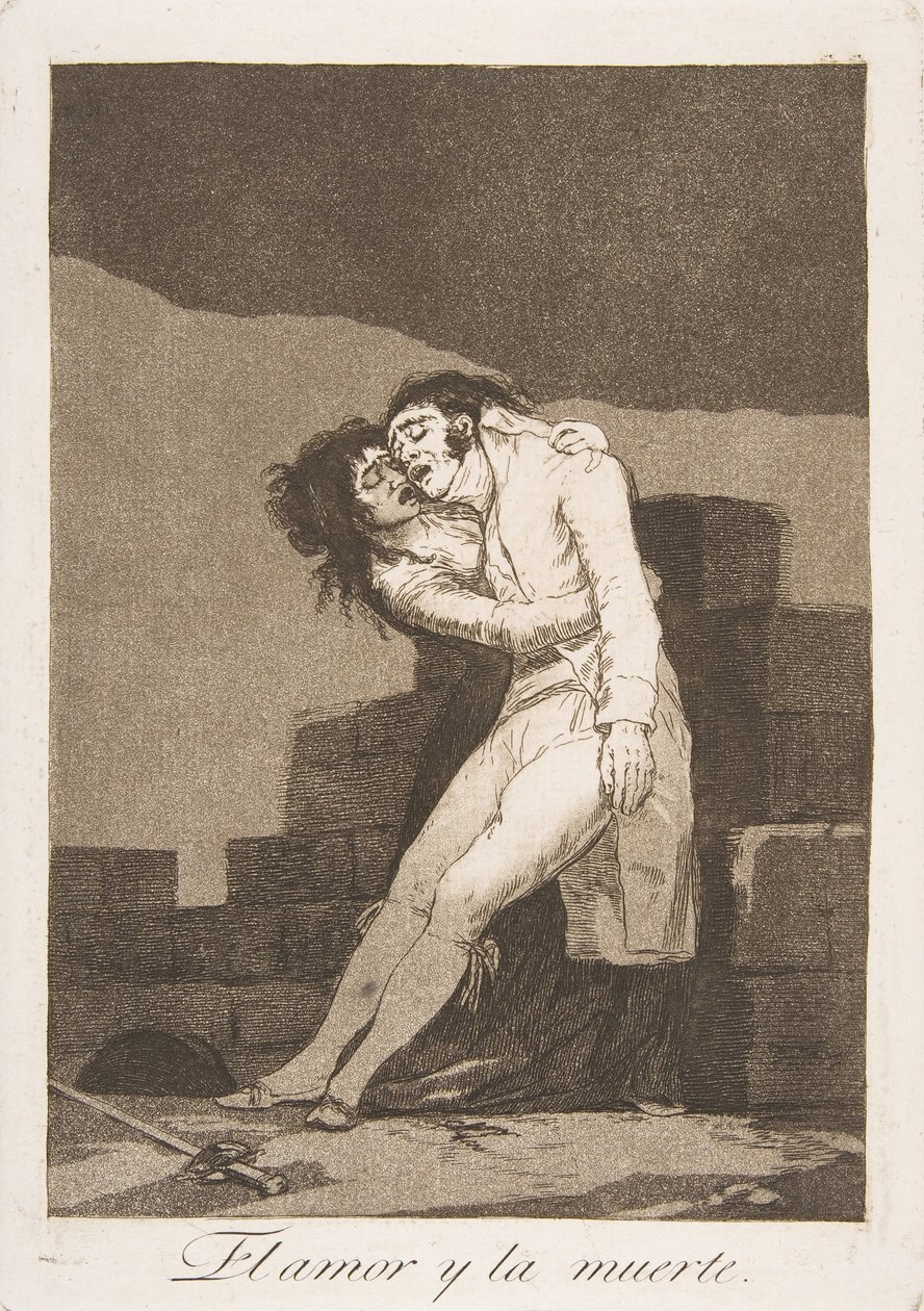Tavola 10 da Los Caprichos: Amore e morte da Francisco de Goya